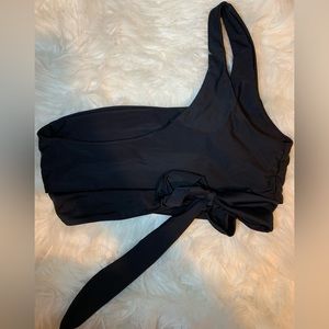 Black swimsuit side tie bikini top